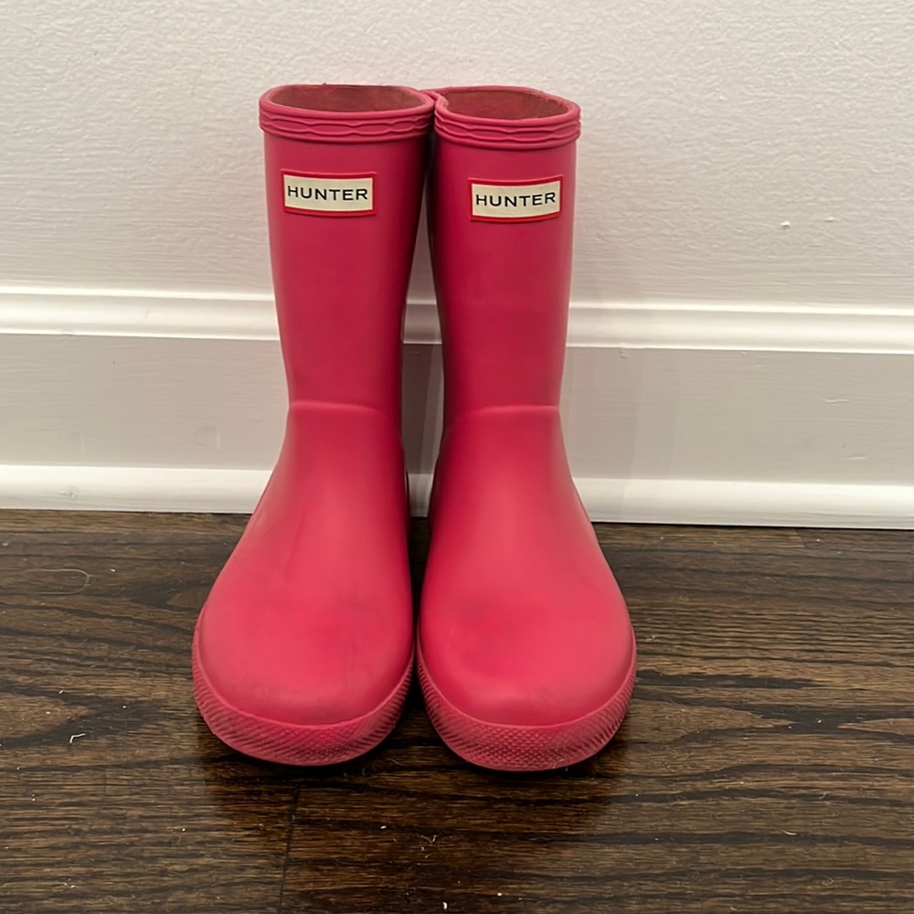 Childrens pink HUNTER boots